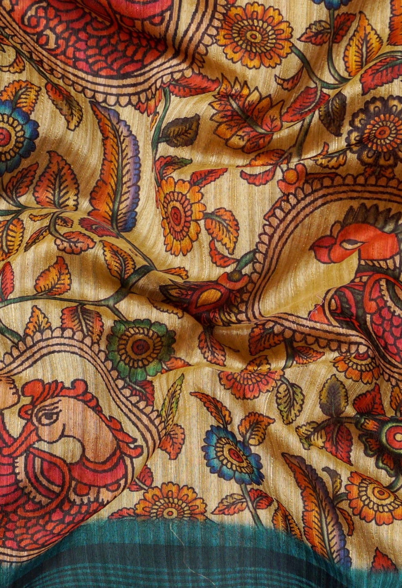 Kalamkari Vol 3 Linen Silk Wholesale Sarees 4 Pieces Catalog (Matching  Blouses) Catalog